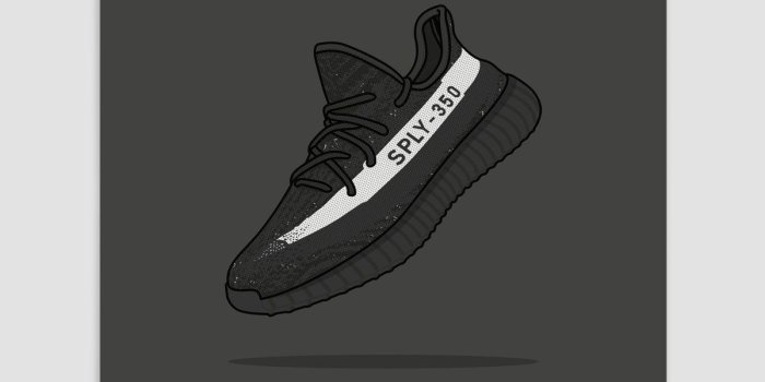 1200x1503 Image of Yeezy 350 v2 Black White | Dope art in 2019 | Sneakers