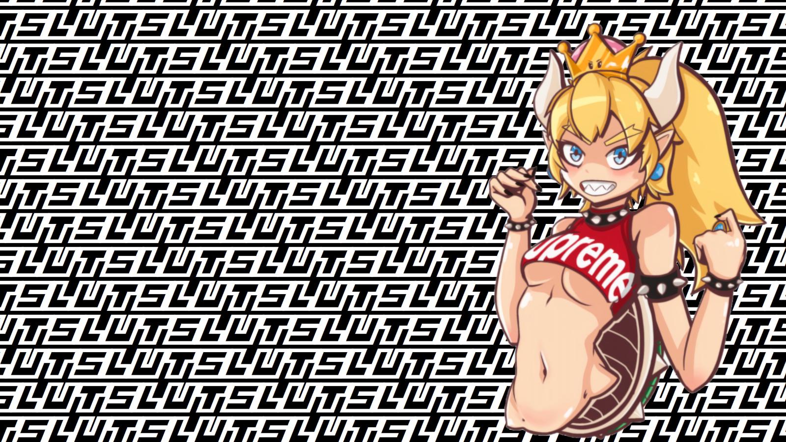 6400x3600 Bowsette wearing Supreme shirt wallpaper edit. (last post of this