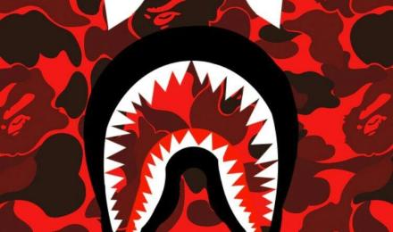 750x1334 Bape shark face red camo | Phone wallpapers in 2019 | Bape