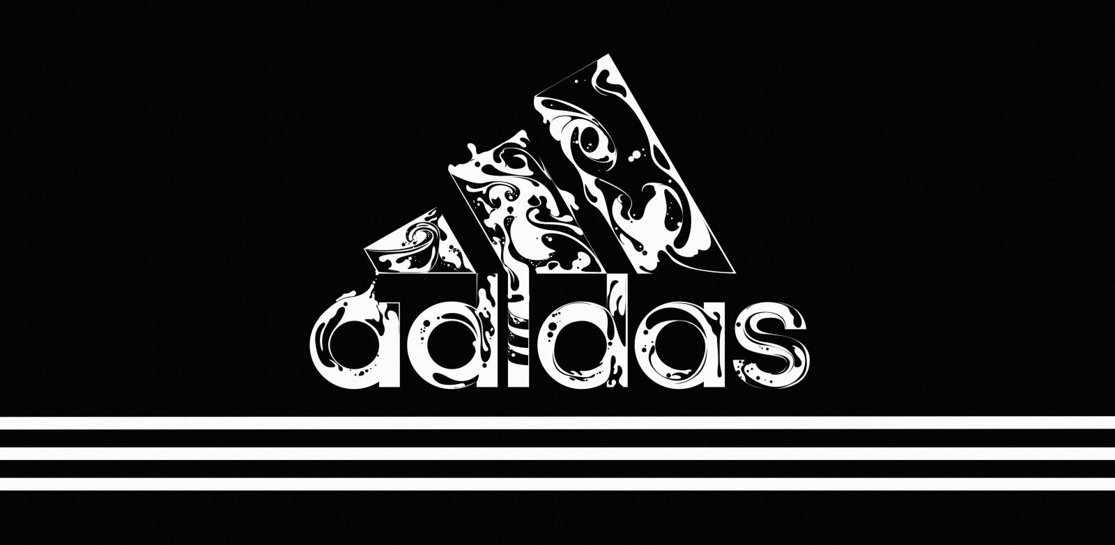 4500x2200 Adidas Logo Black And White HD Wallpaper - Ongur