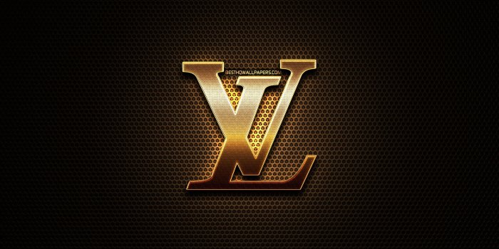 2560x1600 Download wallpapers Louis Vuitton glitter logo, creative, metal grid