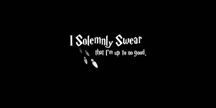 1600x900 I solemnly sweat that I'm up to no good text on black background HD