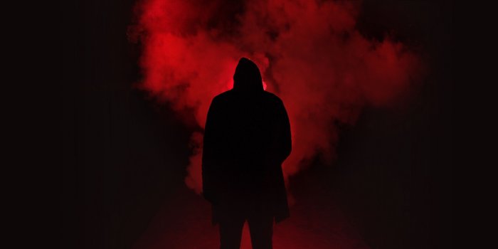 3840x2400 Download wallpaper 3840x2400 smoke, hood, silhouette, dark, red