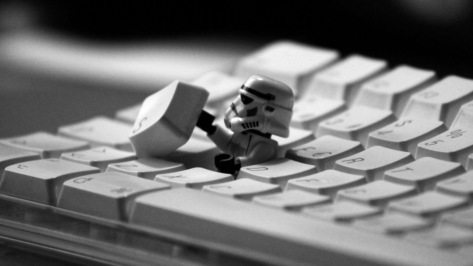 1920x1080 Hello There LEGO Star Wars Storm Trooper Keyboard Desktop Wallpaper