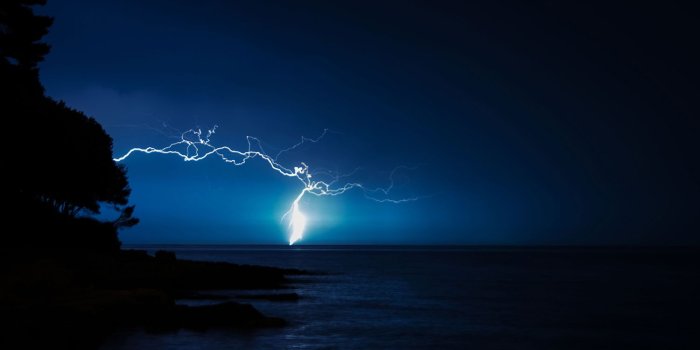1500x1000 Buy Dark Blue Sky Lightning Wallpaper Online in India at Best Price