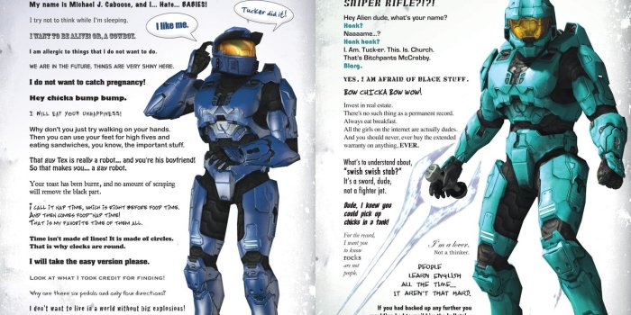 1600x1200 Two Halo characters with text overlays HD wallpaper | Wallpaper Flare