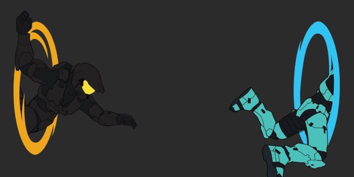 1680x1050 Two black and teal Halo characters illustration, Rooster Teeth, Red