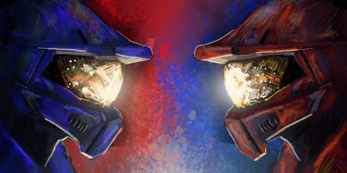 1536x864 Free download Two cartoon characters Red vs Blue wallpapers and