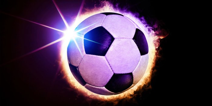 1680x1050 Soccer ball in ring of fire on black background Desktop wallpapers