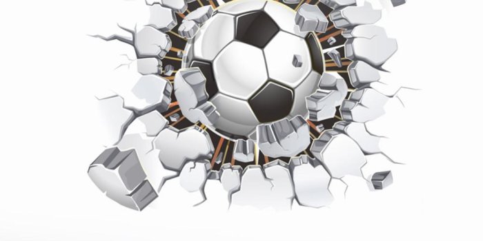 1000x1000 3d Football Soccer Fire Playground Broken Wall Hole view quote goal home  decals wall stickers for kids rooms boy sport wallpaper