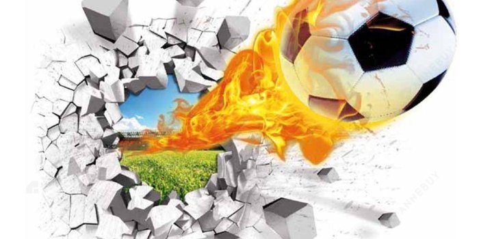 1001x1001 Wallpaper-DIY Removable 3D Fire Soccer Ball Football Wall Car Sticker