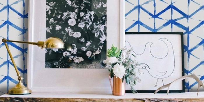 794x1193 Shibori indigo removable wallpaper blue and white wall mural reusable #457