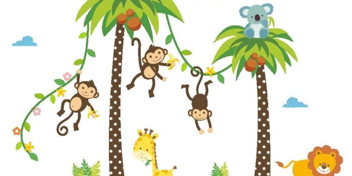 1000x1000 Coconut Palm Tree Sticker Wallpaper PVC Removable Kid's Room Decoration  Decal