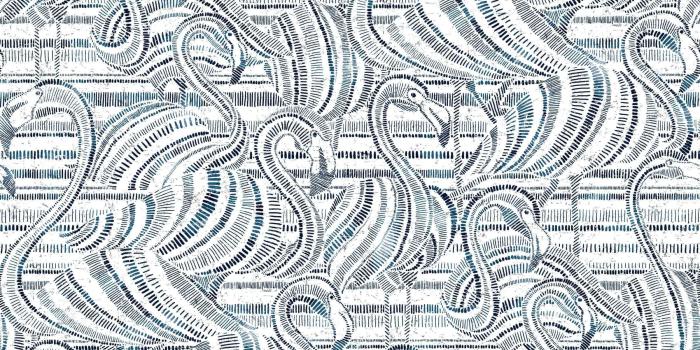 2400x1822 York Wallcoverings CY1502 Flamingo Flamboyance Wallpaper Indigo
