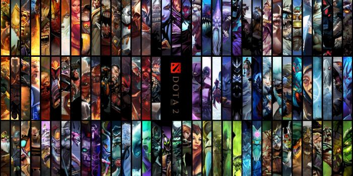 2572x1418 Dota 2 HD Wallpaper(edited to include all Heroes) : DotA2