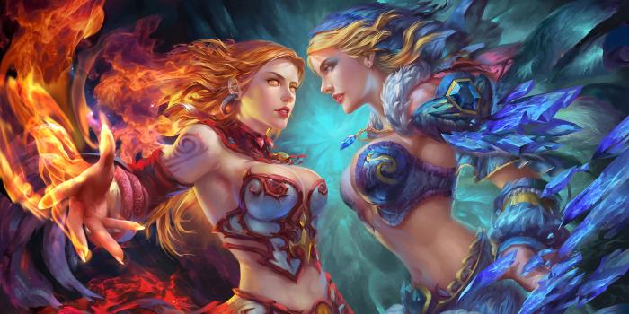 2560x1600 Lina And Crystal Maiden Dota 2 Hero Art Hd Wallpaper For Desktop