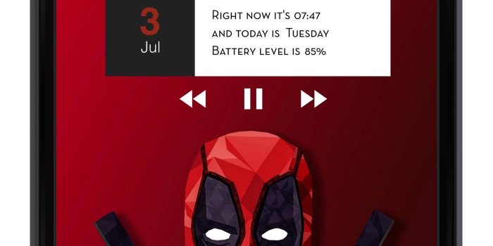 1400x2700 setup] Lockscreen setup. Deadpool 