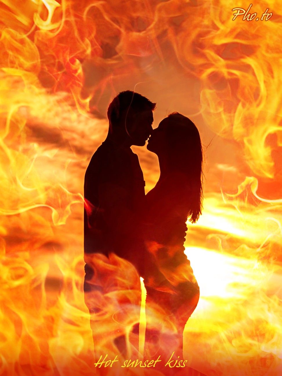 972x1296 Frame your photo with fire flames. Make it burning and hot.