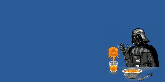 1366x768 Star Wars Darth Vader Orange Juice Minimalistic Desktop Wallpaper