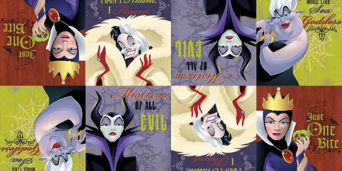 1200x1360 Disney Villains Halloween Cotton Fabric-I Don't Haunt I Flaunt