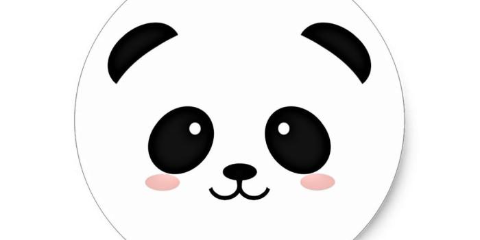 1106x1106 Cute panda bear face kawaii style classic round sticker | Zazzle.com