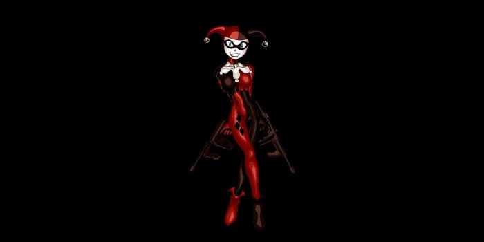 1332x850 Wallpaper weapons, black background, Harley Quinn images for desktop