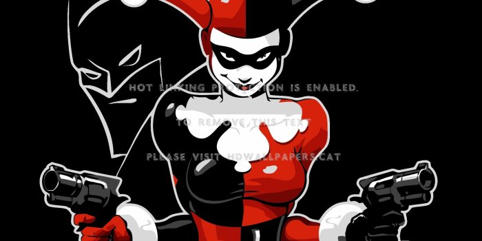 1920x1200 harley quinn with guns red batman black