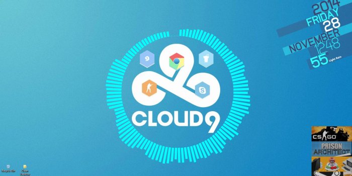 1600x900 My cloud9 themed/gaming rainmeter (rainmeter link in the comments