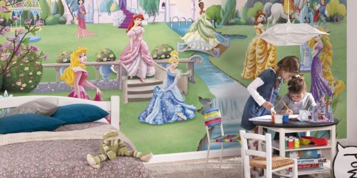 1000x1000 Disney Princess 'Castle' Photo Wall Mural 368 x 254 cm | Play house