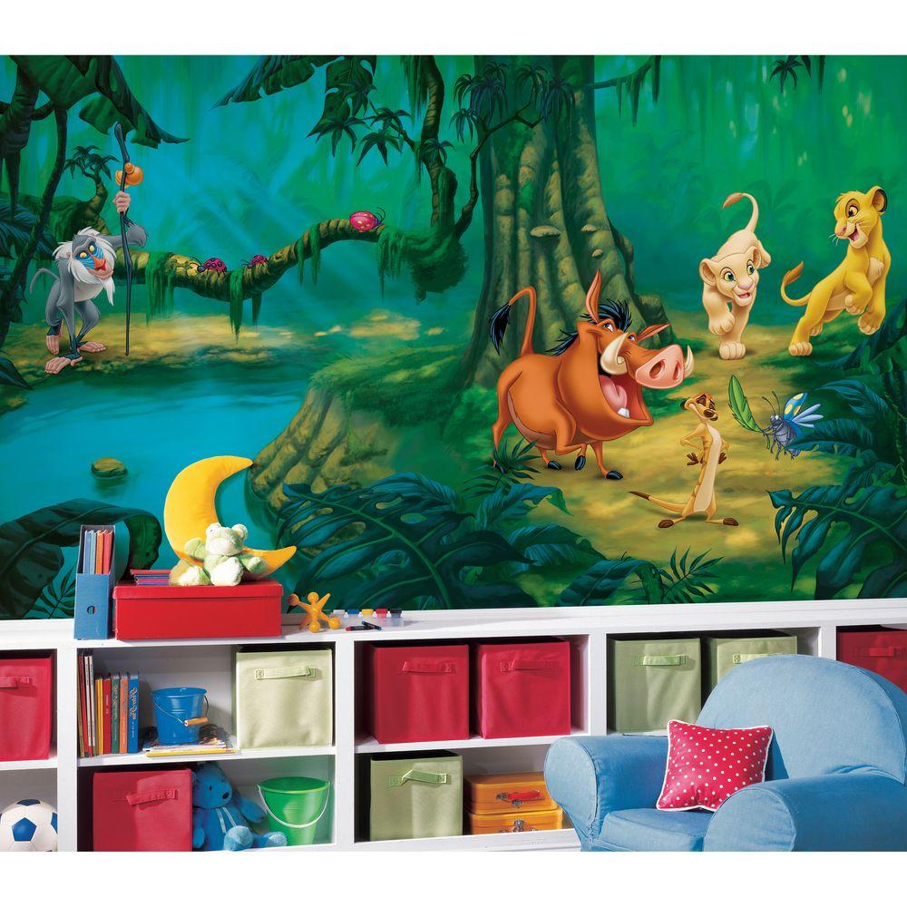 1000x1000 Lion King Chair Rail Prepasted Wall Mural
