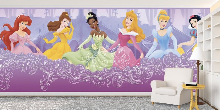 1600x932 Children's Wallpaper & Wall Murals - Disney princess, panorama