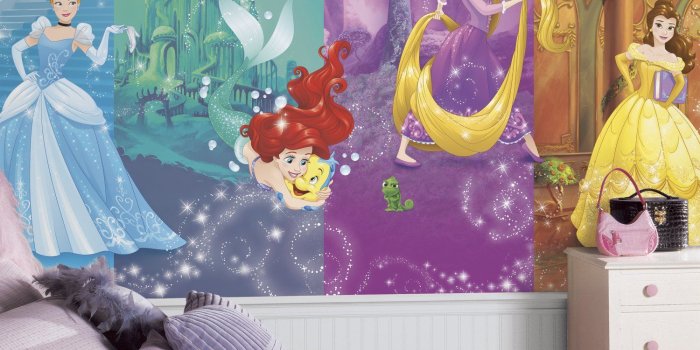 1500x1500 RoomMates Disney Princess Scenes Prepasted, Removable Wall Mural - 6