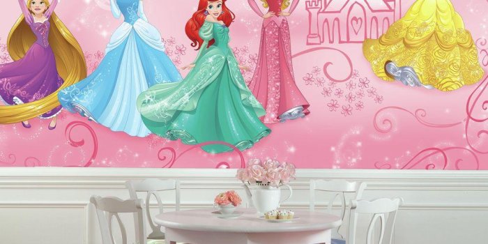 1000x1000 72 in. W x 126 in. H Disney Princess Enchanted XL Chair Rail 7-Panel  Prepasted Wall Mural