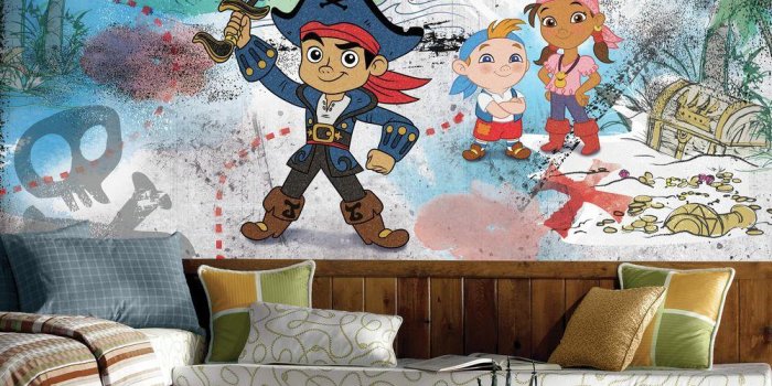 1000x1000 72 in. W x 126 in. H Captain Jake and the Never Land Pirates XL Chair Rail  7-Panel Prepasted Wall Mural