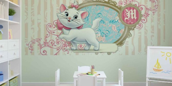 1000x1000 Panoramic wallpaper mural Aristocats Marie 805VEP | Baby bedroom