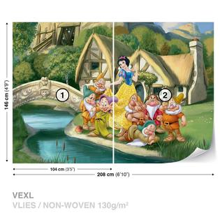 1600x1600 Wall mural photo wallpaper Snow White & 7 Dwarfs childrens room