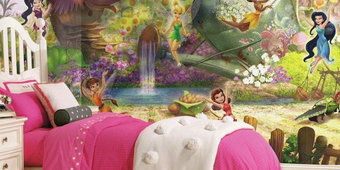 1000x1000 72 in. x 126 in. Disney Fairies Pixie Hollow Ultra-Strippable Wall Mural