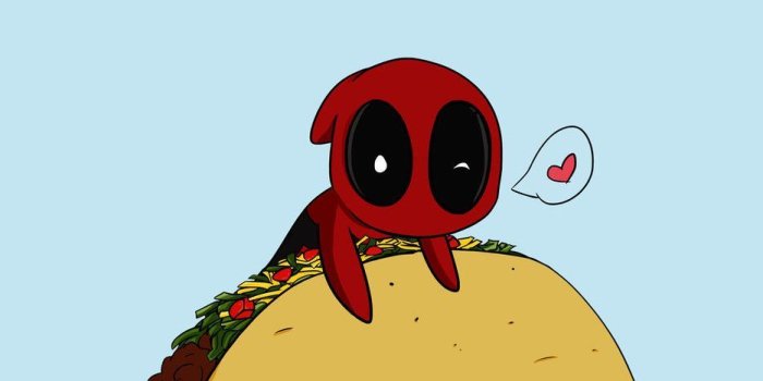 934x856 deadpool chibi tacos - Google Search | Dead Pool | Deadpool chibi