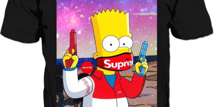 1024x1040 Bart Simpson Supreme, HypeBeast T-Shirt