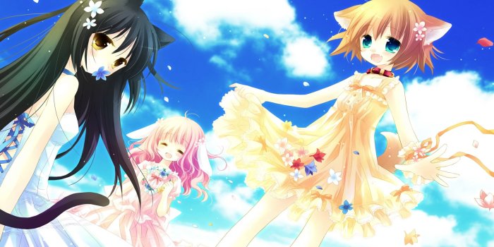 1920x1080 Anime Neko Girl With Blonde Hair HD wallpaper