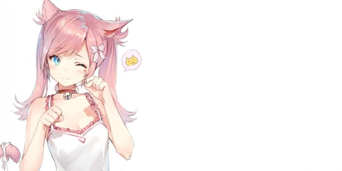 1920x1080 Download 1920x1080 Anime Girl, Pink Hair, Animal Ears, Wink, Cat