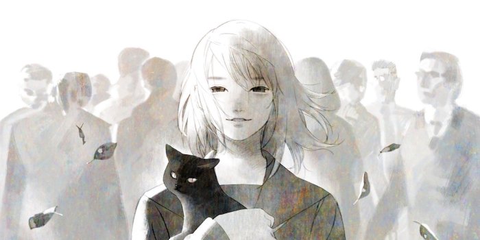 1920x1080 Download wallpaper 1920x1080 anime, cat, girl, crowd, art full hd