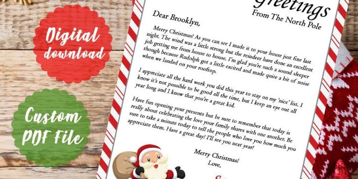 1024x768 Santa Christmas Morning Letter* Printable PDF -Digital Printout- Santa  Letter*