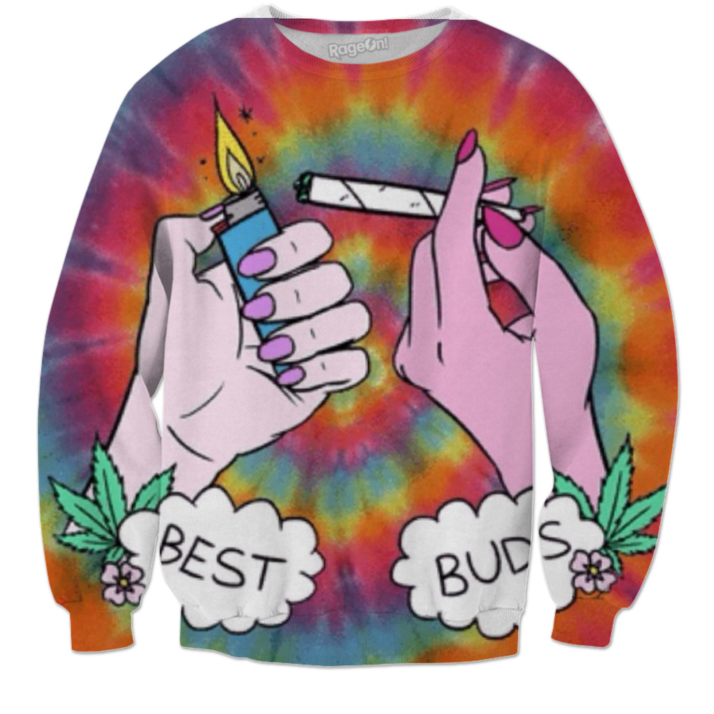 1024x1024 Tie Dye Weed Hoodie