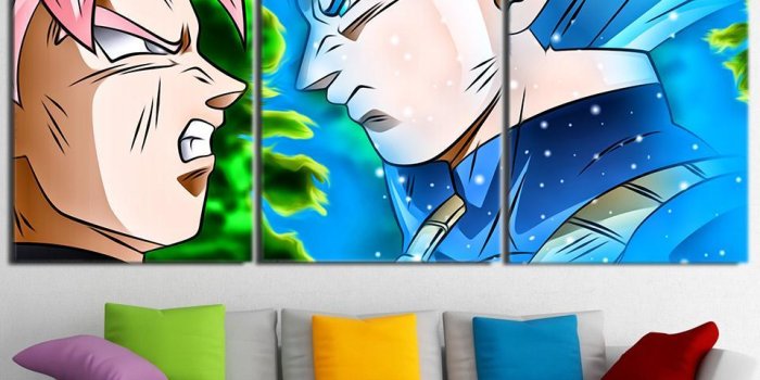 960x960 DBZ Goku Black Vs Vegeta Super Saiyan God Dope 3pc Canvas Print