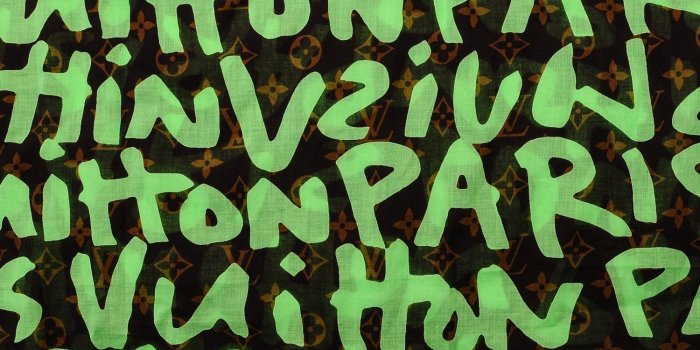 1500x1500 LOUIS VUITTON Cotton Stephen Sprouse Graffiti Pareo Green 196163