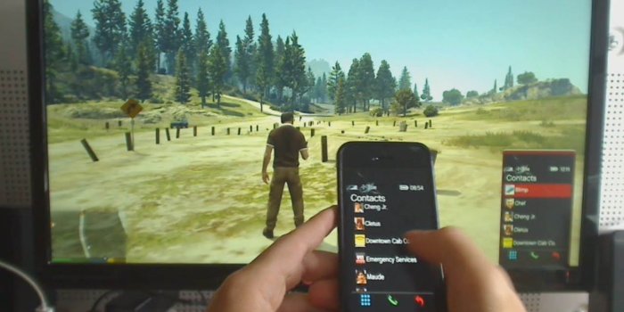1280x720 GTA V Iphone app for ingame phone control - Arduino project