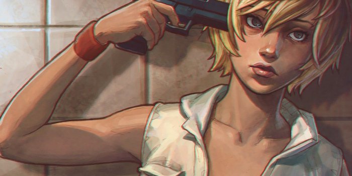 1332x850 Wallpaper girl, gun, horror, Heather Mason, heather, silent hill 3