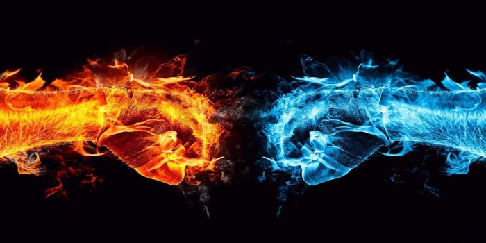 2048x1152 fire and ice wallpaper for desktop background, 2048x1152 (359 kB