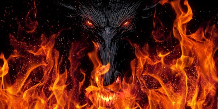 1332x850 Wallpaper look, background, fiction, fire, black, dragon, art, mouth